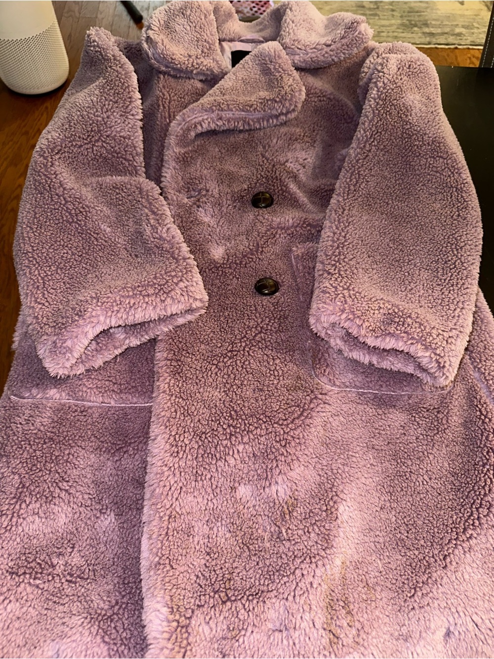Cozy Plush Lavender Teddy Coat
